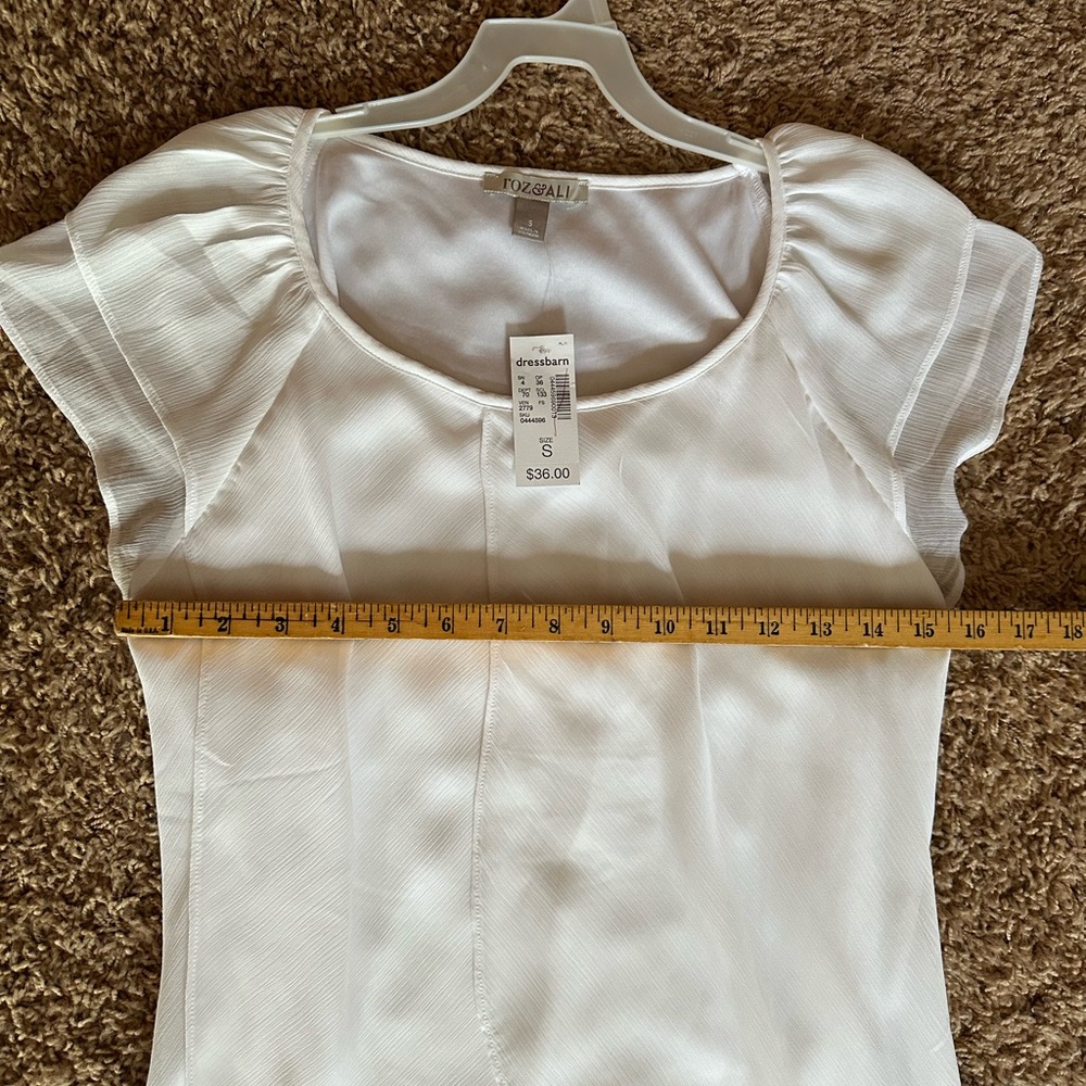 Roz & Ali White Layered Blouse - Picture 5 of 7